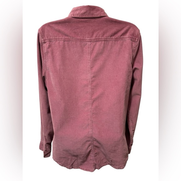VTG Eddie Bauer Mauve Rose Corduroy Snap Front LS Shirt 100% Cotton Size M Tall - Picture 3 of 4